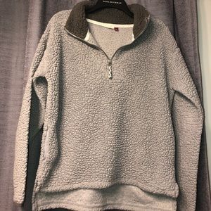 Gray ‘So’ Half zip Sherpa